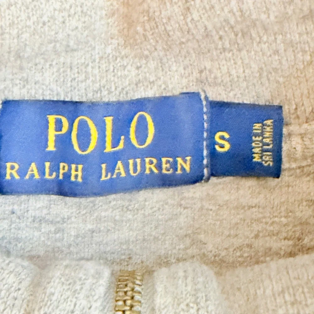 Polo Ralph Lauren Quarter Zip Men Small Gray Pullover Cotton Knit Sweater Pony